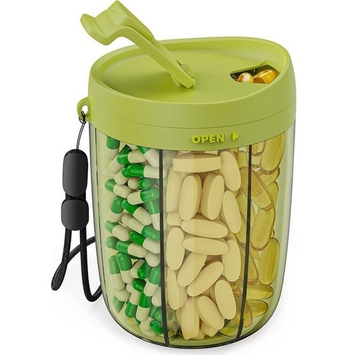 Portable pill bottle - pill, organizer