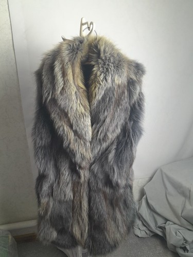 Genuine silver fox fur vest - fox,