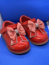 Kelsi red patent Synthetic Leather shoes with diamanté embellishments UK 6 new 