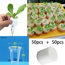 50pcs Plant Grow Net Cup Mesh Aeroponic Aquaponic Mesh Pot Basket