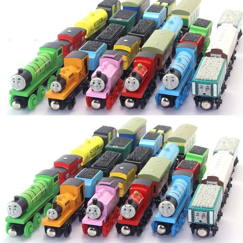 Wooden magnetic railway train - railway,