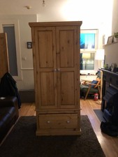 Pine Wood Wardrobe with Bottom Draw
