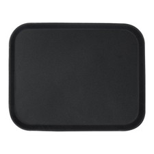 Black Rectangle Non-Slip Serving Tray Plastic Rubber Food Tea Dinner Trays
