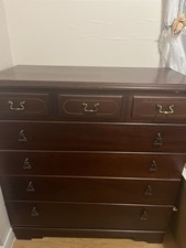 Antique Mahogany Chest of Drawers Vintage Wardrobe Dark Wooden Storage Furniture
