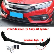 4pcst Front Bumper Lip Spoiler Splitters Glossy Black For VW  BMW Ford Toyota