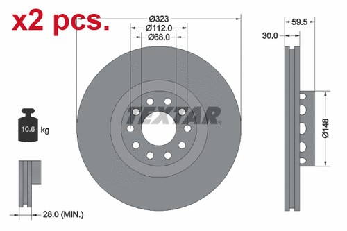 Pcs front brake disc rotos - front,