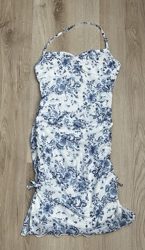 Halter neck side ruched dress - neck,