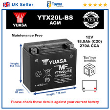 Genuine Yuasa YTX20L-BS High