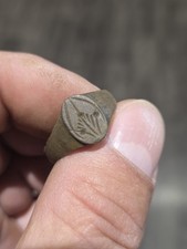 Metal detecting Find Medieval  engraved finger ring 1100-1200 AD