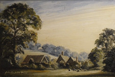 John Constable Reeve - Oil Painting - Farmstead in Summer. A Suffolk Landscape.