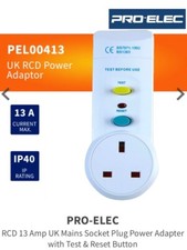PLUG IN 13A RCD CIRCUIT BREAKER POWER SAFETY SOCKET TEST RESET SWITCH