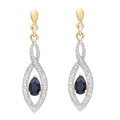 9ct yellow gold sapphire - 9ct, and