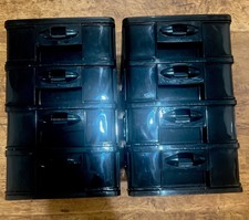 2x  Black Plastic STORAGE INSERT BOXES 4 Hairdressing Make Up Trolley Case 