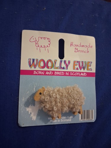 Handmade sheep brooch wooly - handmade,