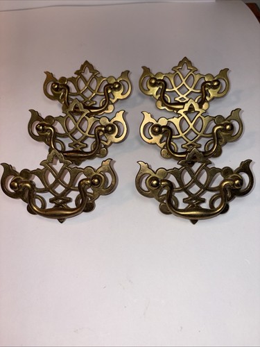 Chippendale brass drawer pulls - brass,