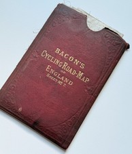 1892 Bacon's England Sheet 2 Map on silk, Cover split.   [33315]