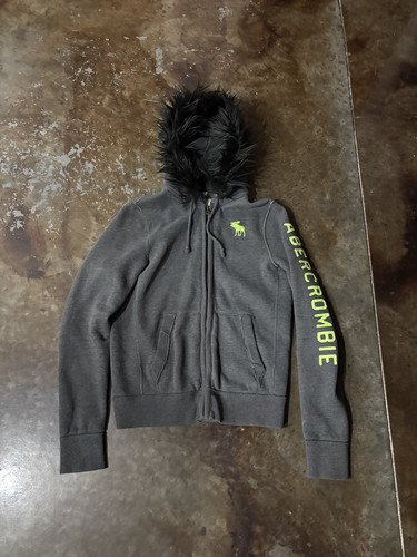 Abercrombie fitch grey zip - abercrombie,