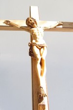Large 16" Wooden Crucifix with Resin Christ Figure