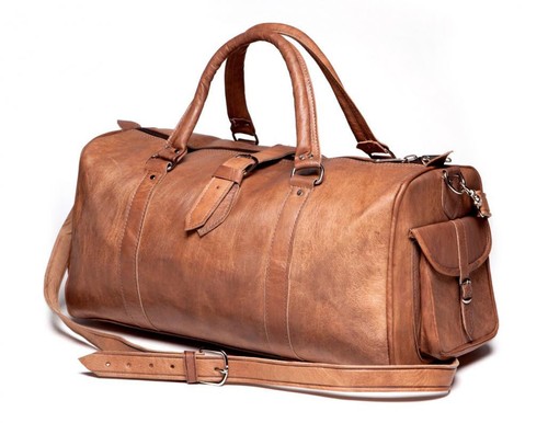 Large vintage genuine - genuine, leather