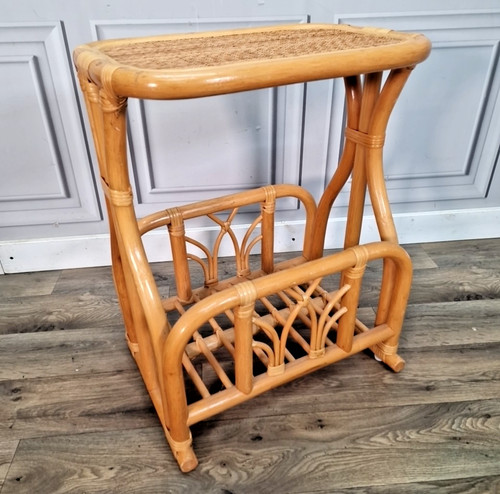Retro bamboo magazine rack - magazine,