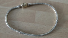 Pandora Moments Snake Chain Bracelet with 14ct Gold Clasp 21cms 590702HG