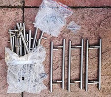 Shaker Solid Stainless Steel Door Handle Bundle of 22 Handles With Some Screws