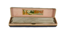 Vintage Original M Hohner Echo Harp Harmonica with Original Box Made in Germany