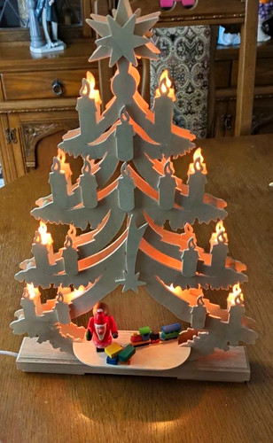 Light wooden christmas tree - christmas,