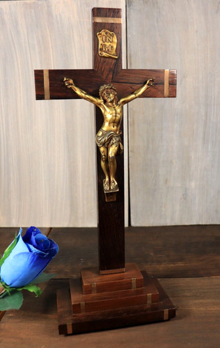 Antique french rosewood brass - french,