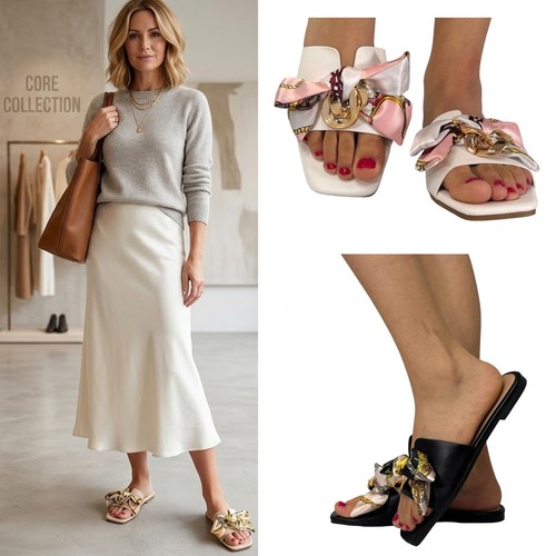 Ladies satin bow - ladies, sliders