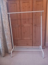 IKEA Rigga Adjustable Clothes Rail Rack White Steel, 6 Levels, 175cm Shoes Stand
