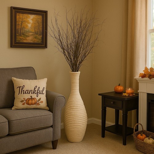 Large beige textured glass - large,