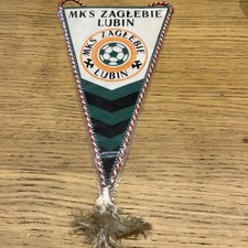 ORIGINAL RARE 1970s MKS ZAGLEBIE LUBIN FC  COMMEMORATIVE PENNANT