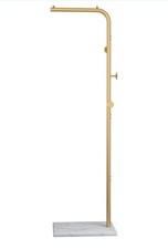Gold Coat Rack Stand Metal - 170cm Coat Rack with 3 Hooks for Hanging Clothes
