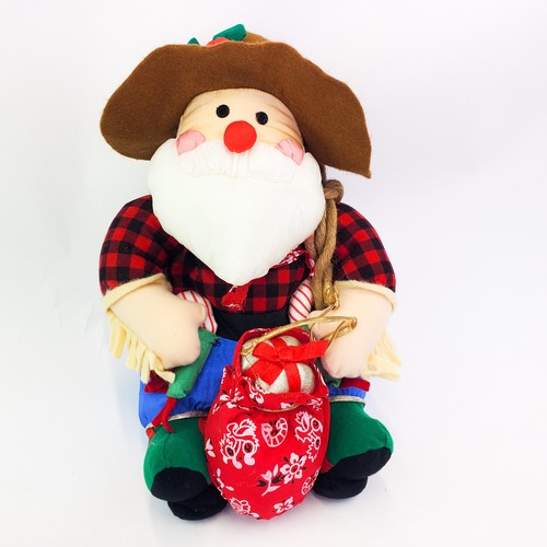 Vintage christmas plush santa - christmas,