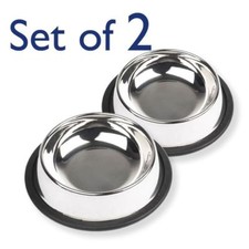 Dog Bowls Non Slip Stainless Steel Indoor Outdoor Puppy Dish Water Food Feeding