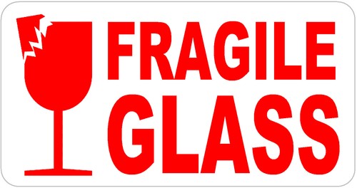 Fragile glass labels self - labels,