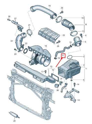 Audi rs3 engine air pipe - audi,