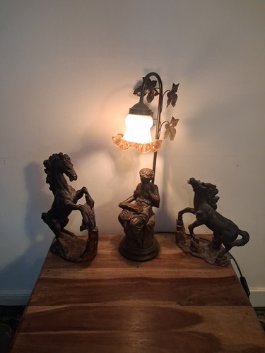 Spelter table lamp - spelter, lamp,