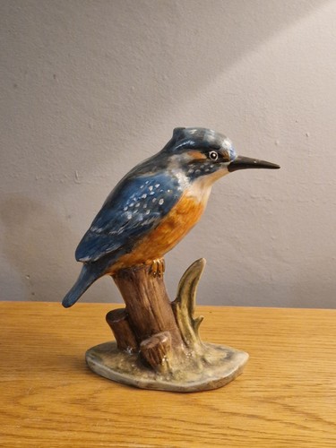 Kingfisher figurine bisque - kingfisher,