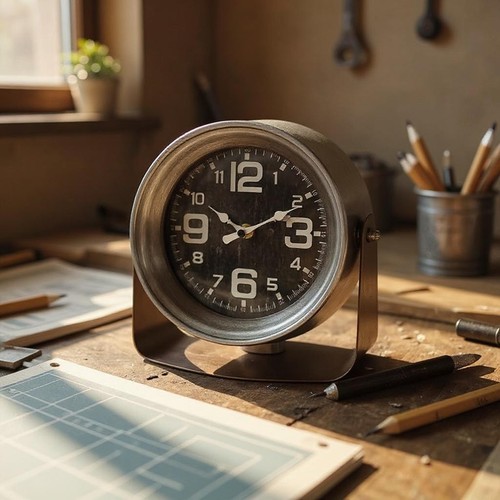 Black mantel clock silent - black,