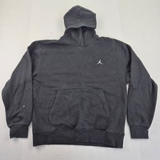 JORDAN Hoodie Medium Black Men's Cotton Embroidered Logo Casual
