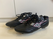 Umbro Football Boots Leather Vintage Retro Old School Black Purple Mens Size 11