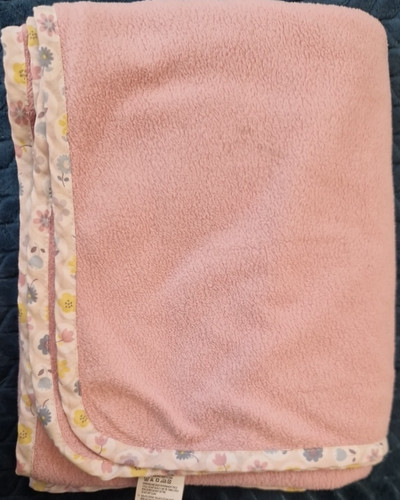 Mothercare pink fleece cot - fleece,