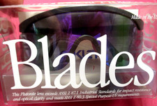 OAKLEY BLADES 1988 COMPLETE BOX VIOLET IRIDIUM BLACK FRAME & ARMS PURPLE NOSE