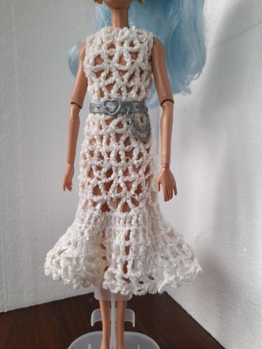 Barbie doll crocheted white - barbie,