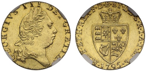 George iii 1795 - guinea,, ms60