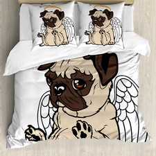 Pug Duvet Cover Puppy Angel