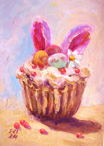Easter cake original oil - easter,