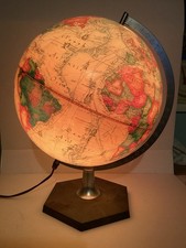Scan Globe Lamp 1980 Vintage World Discoverer Globe Interesting Educational Gift